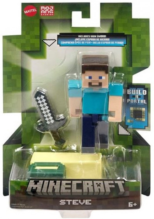 Mattel Minecraft 8cm Ender Portal Figure - Steve