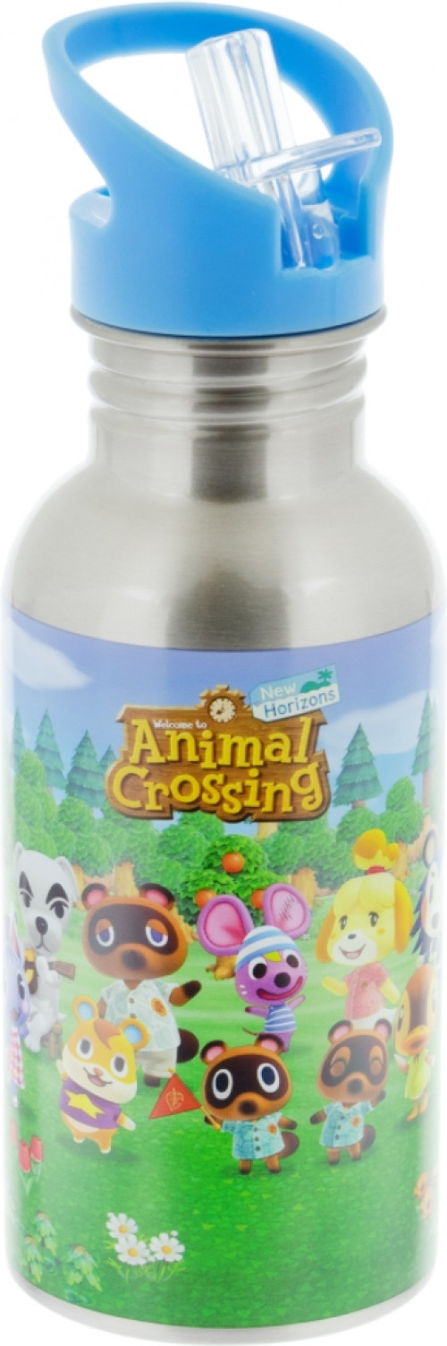 Paladone Animal Crossing - Metal Water Bottle with Straw