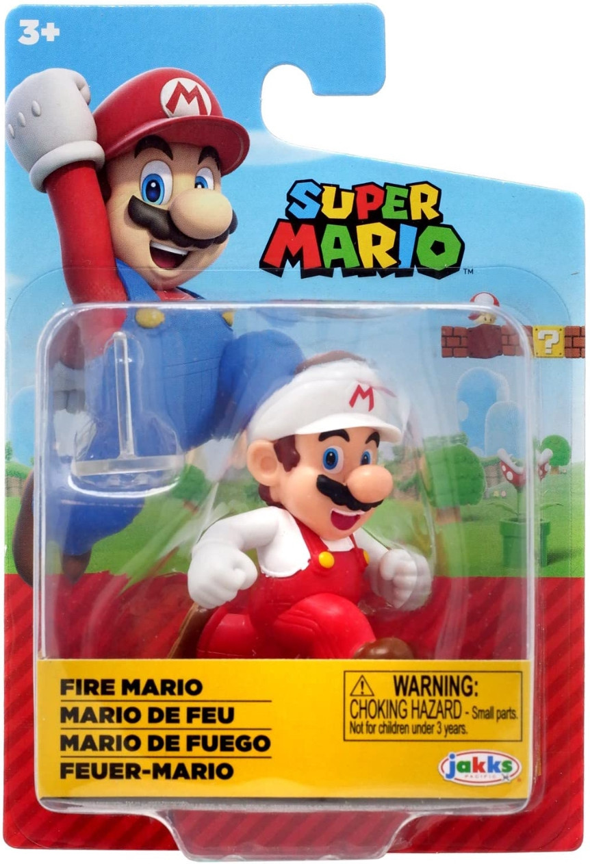 Jakks Pacific Super Mario Mini Action Figure - Fire Mario (Running)