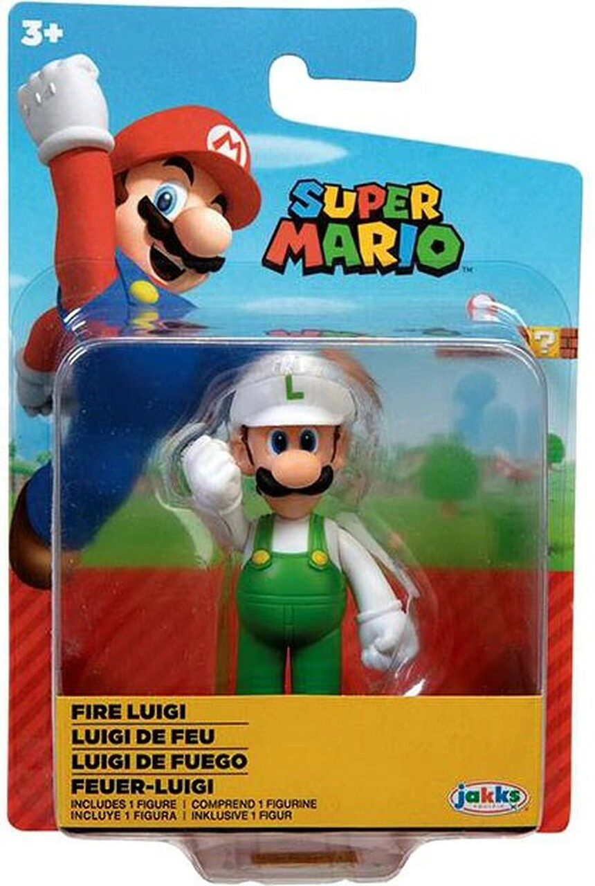 Jakks Pacific Super Mario Mini Action Figure - Fire Luigi