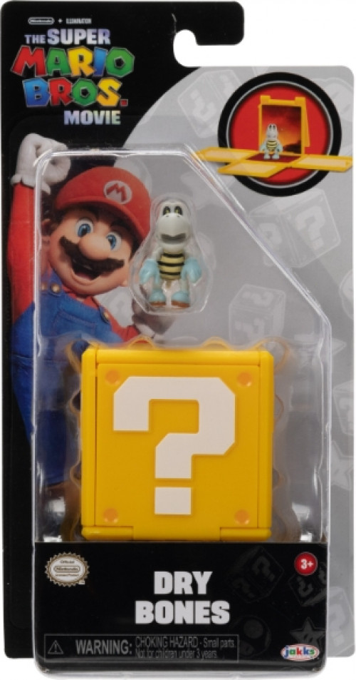 Jakks Pacific Super Mario Movie Question Block Mini Figure - Dry Bones