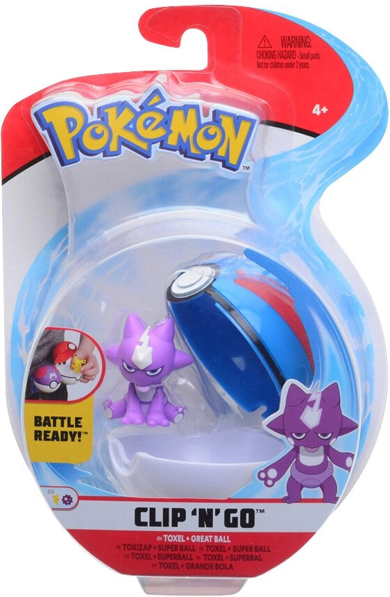 Wicked Cool Toys Pokemon Figure - Toxel + Great Ball (Clip 'n' Go)