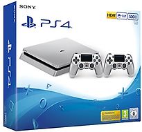 Sony PlayStation 4 slim 500 GB [incl. 2 draadloze controllers] zilver - refurbished