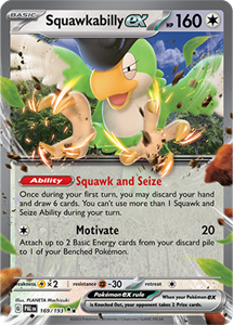 Pokémon Squawkabilly EX Double Rare - PAL 169 -  kaart (Scarlet & Violet - Paldea Evolved)