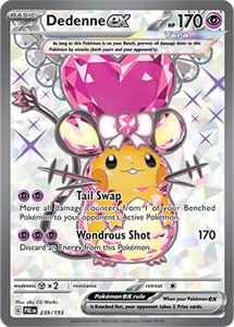 Pokémon Dedenne EX Ultra Rare - PAL 239 -  kaart (Scarlet & Violet - Paldea Evolved)