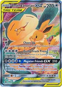 Pokémon Eevee Snorlax GX Full Art (TAG TEAM)