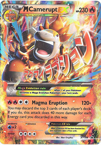 Pokémon M Camerupt EX XY198 - Oversized Pokemon Kaart