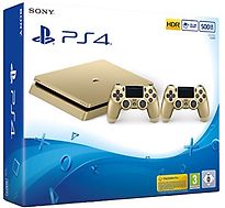 Sony PlayStation 4 slim 500 GB [incl. 2 draadloze controllers] goud - refurbished