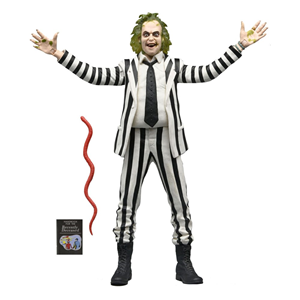 NECA Beetlejuice 1988 Black and White Striped Suit