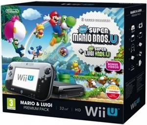 Nintendo Wii U Premium Pack (Black) + New Super Mario U + New Luigi U