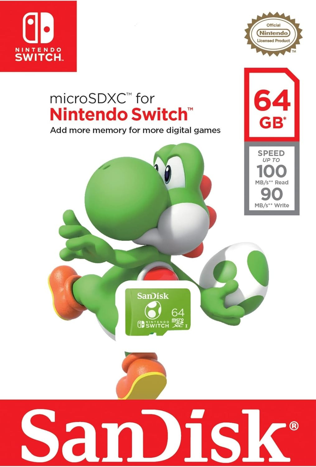 Sandisk MicroSDXC 64GB Memory Card (Yoshi)