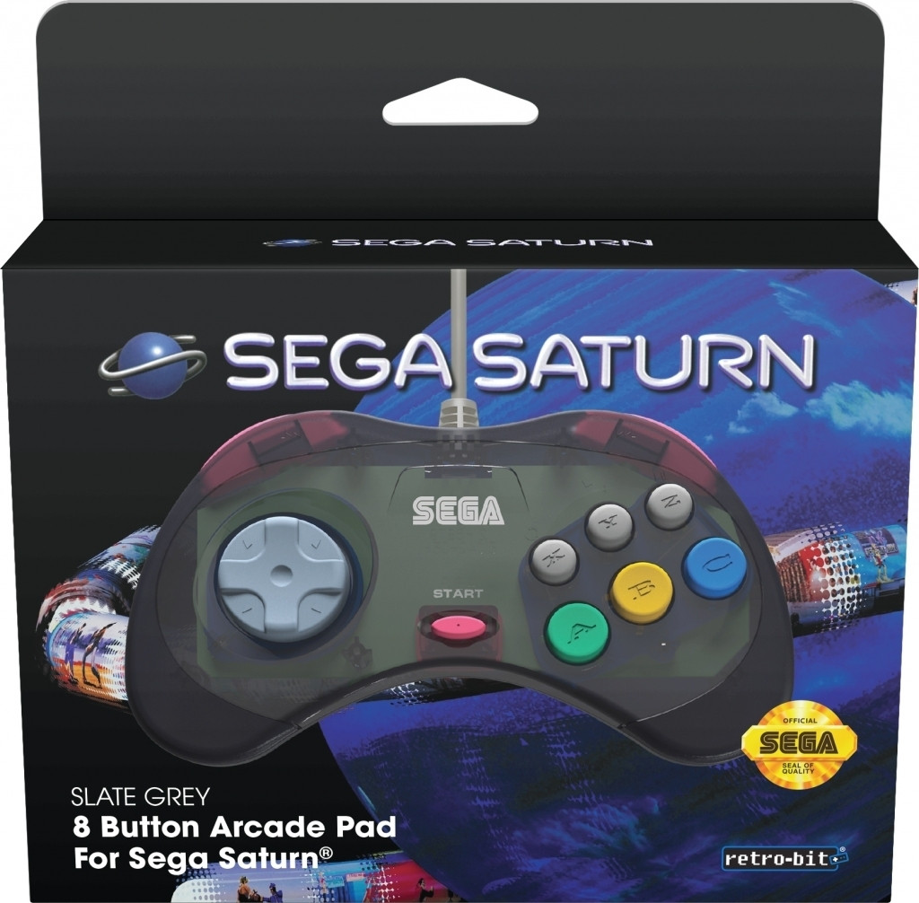 Retro-Bit  SEGA Saturn Classic Controller (Slate Grey)