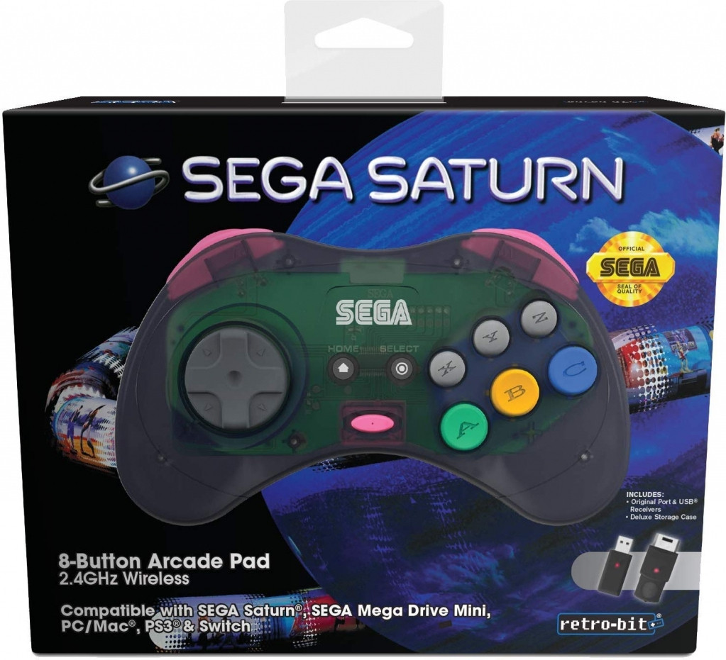 Retro-Bit SEGA Saturn 2.4G M2 Controller (Grey)