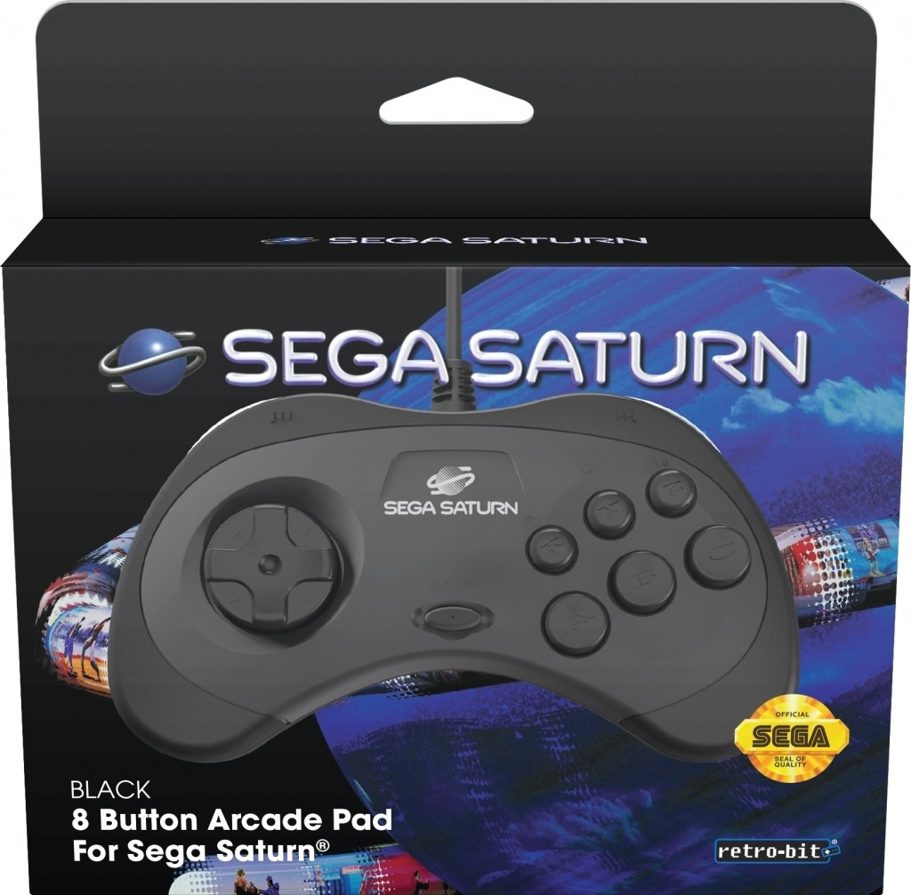 Retro-Bit  SEGA Saturn Classic Controller (Black)