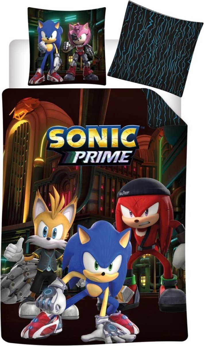 SEGA Sonic Prime - 1 Persoons Dekbedovertrek (140x200)