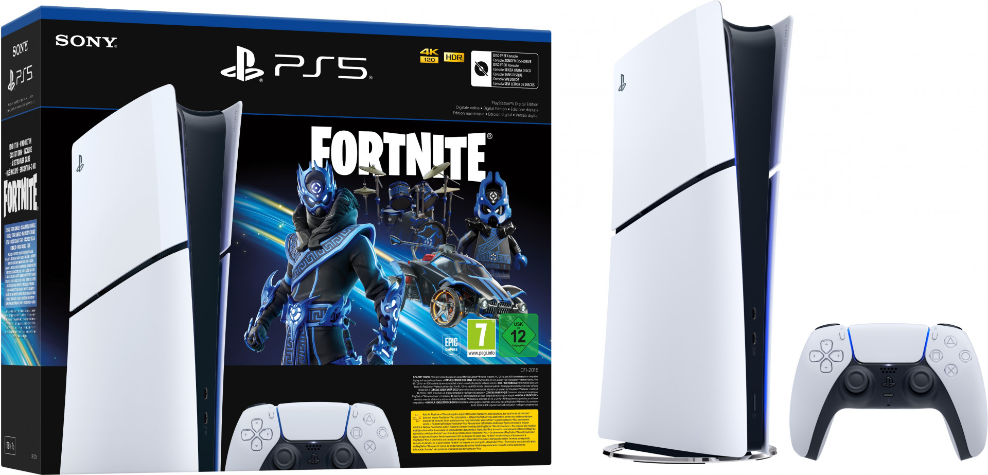 Sony Computer Entertainment PlayStation 5 Digital Edition + Fortnite Cobalt Star Bundel (SLIM VERSION)