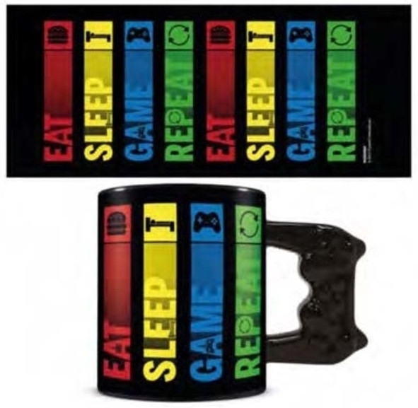 Pyramid International Shaped Mug - Eat Sleep Game Repeat