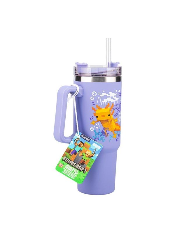 Paladone Minecraft - Axolotl Purple Travel Cup with Straw