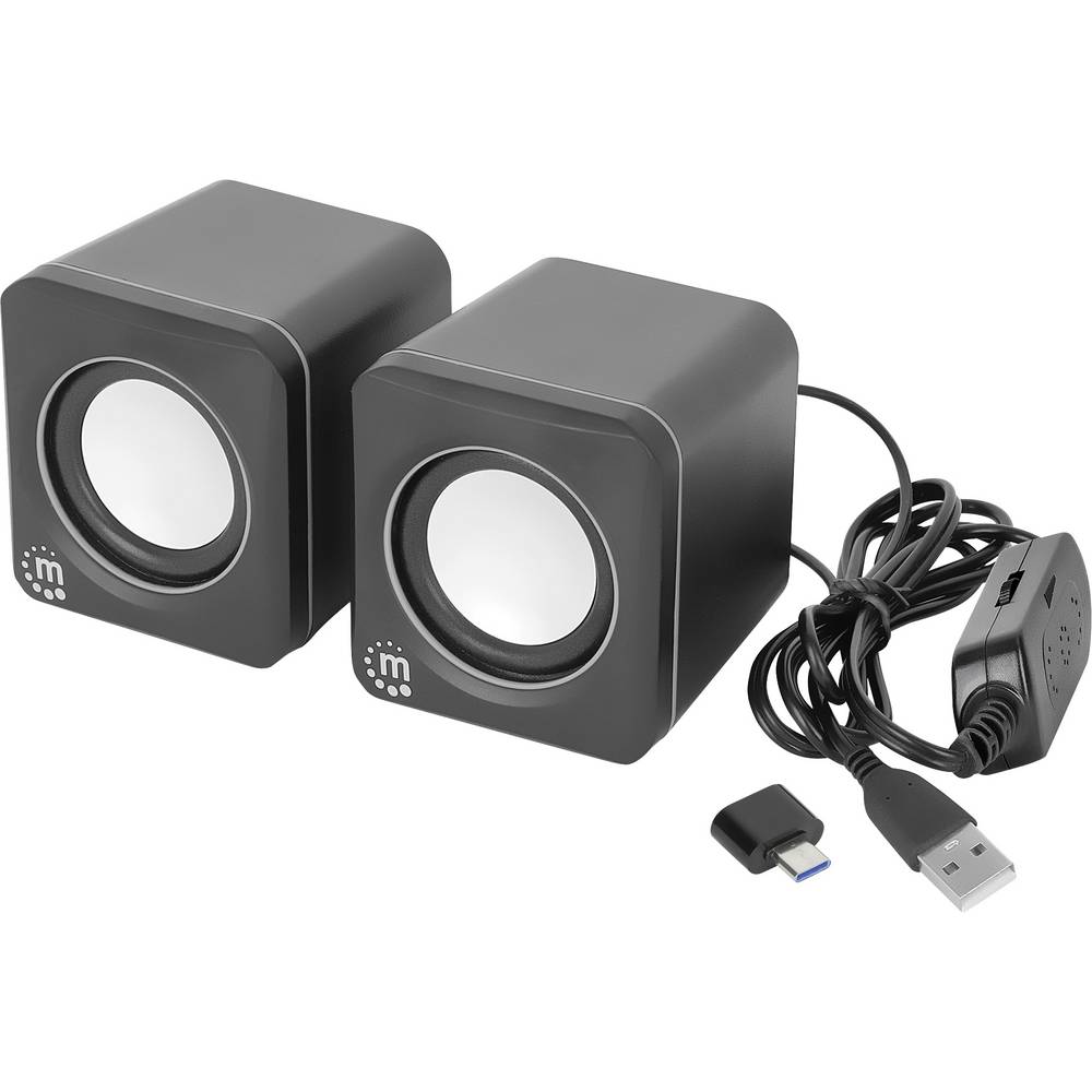 Manhattan PC-luidsprekers USB Zwart, Zilver