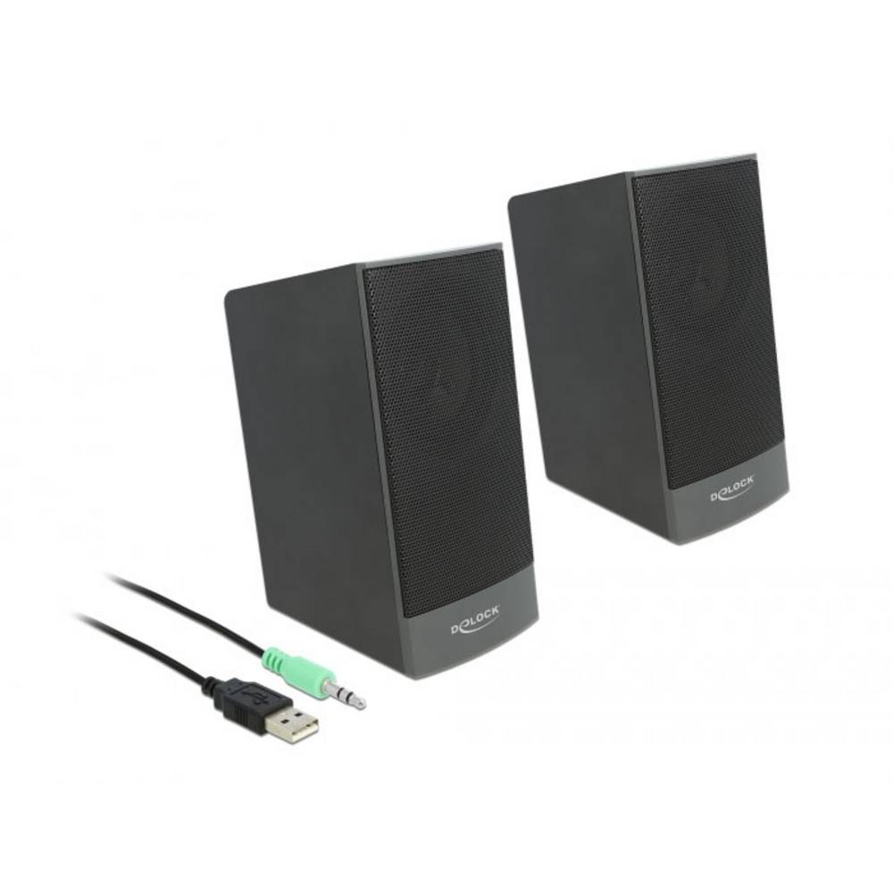 Delock 27001 2.0 PC-luidsprekers Kabelgebonden 3 W Zwart