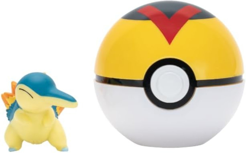 Jazwares Pokemon Figure - Cyndaquil + Level Ball (Clip 'n' Go)