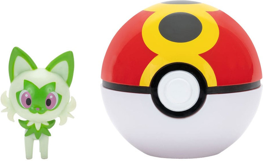 Jazwares Pokemon Figure - Sprigatito + Repeat Ball (Clip 'n' Go)