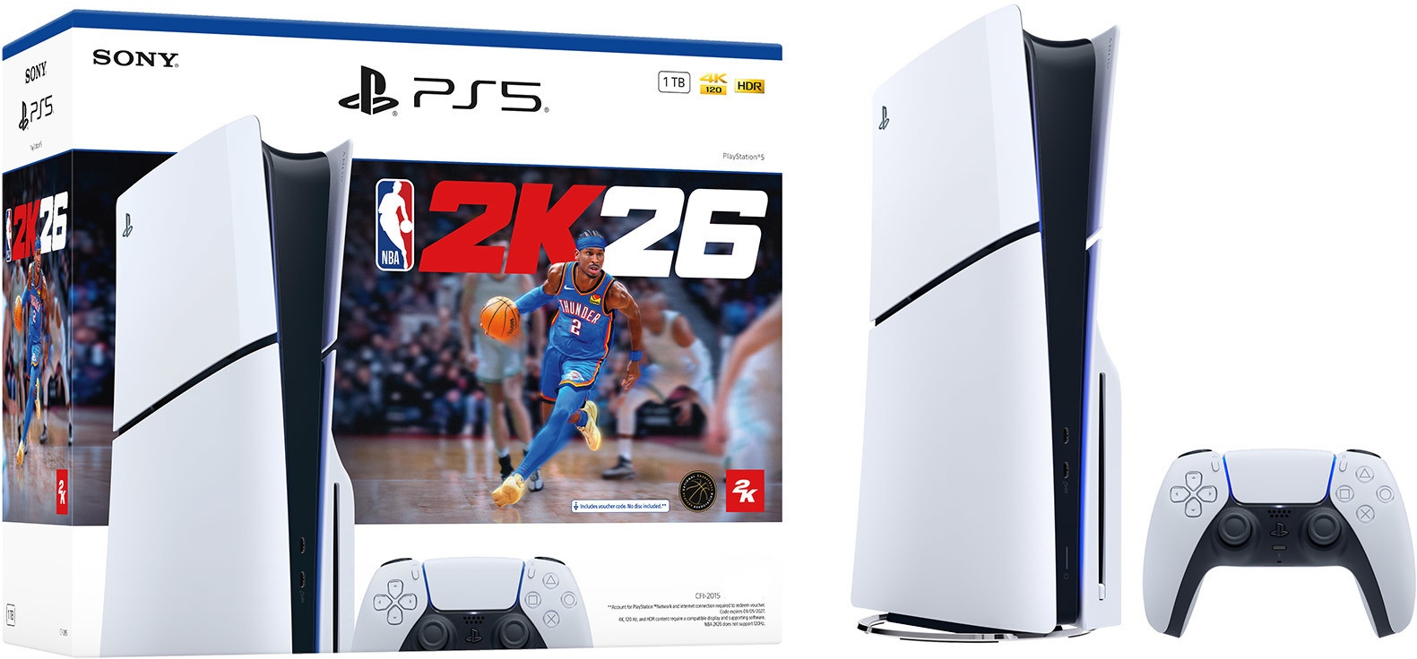 Sony Computer Entertainment PlayStation 5 Disc Edition (SLIM VERSION) + NBA 2K26 Bundle