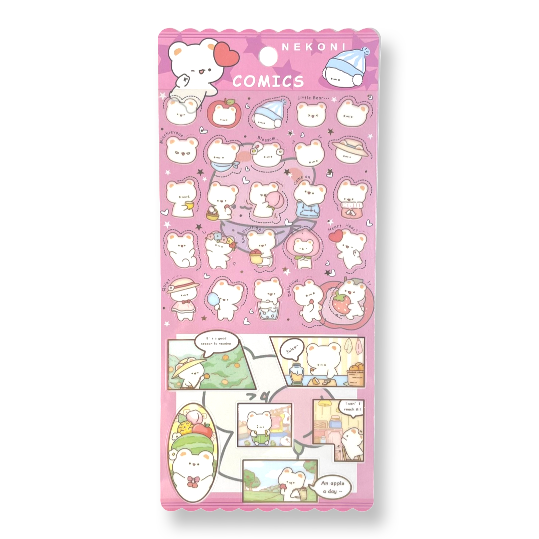 - Nekoni Comics Bear Stickers