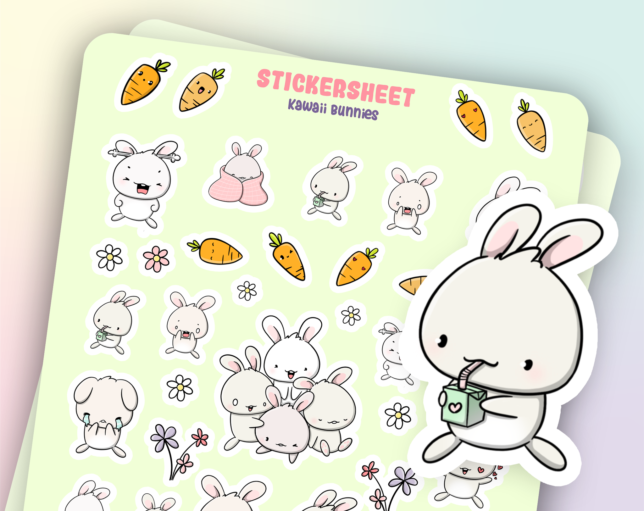 CutieSquad Stickervel - Kawaii Bunnies