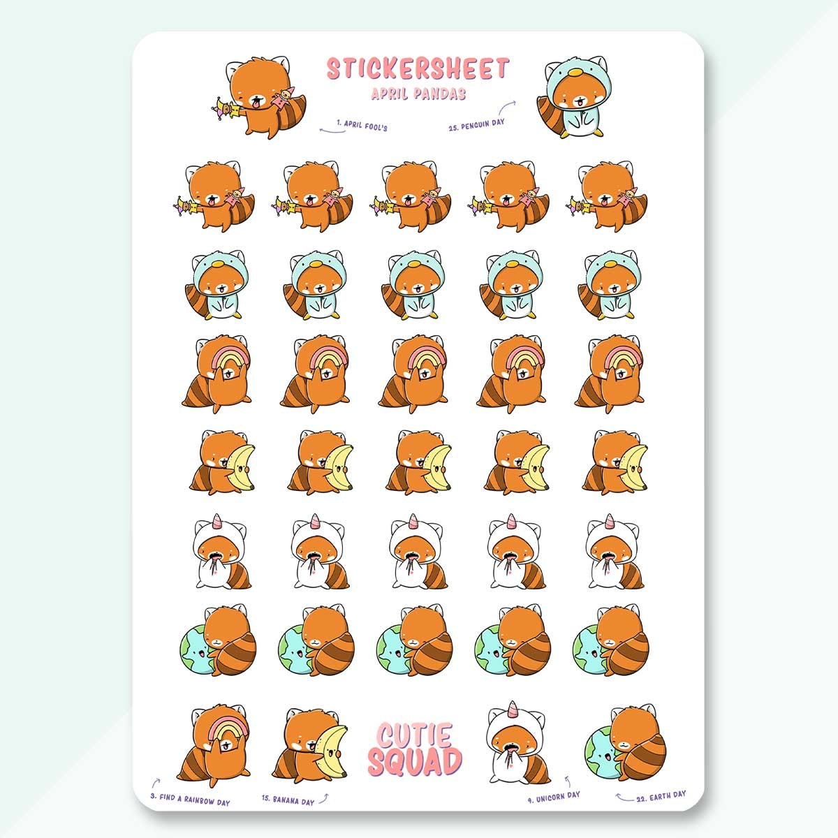 CutieSquad Stickervel - April Pandas (LIMITED!)