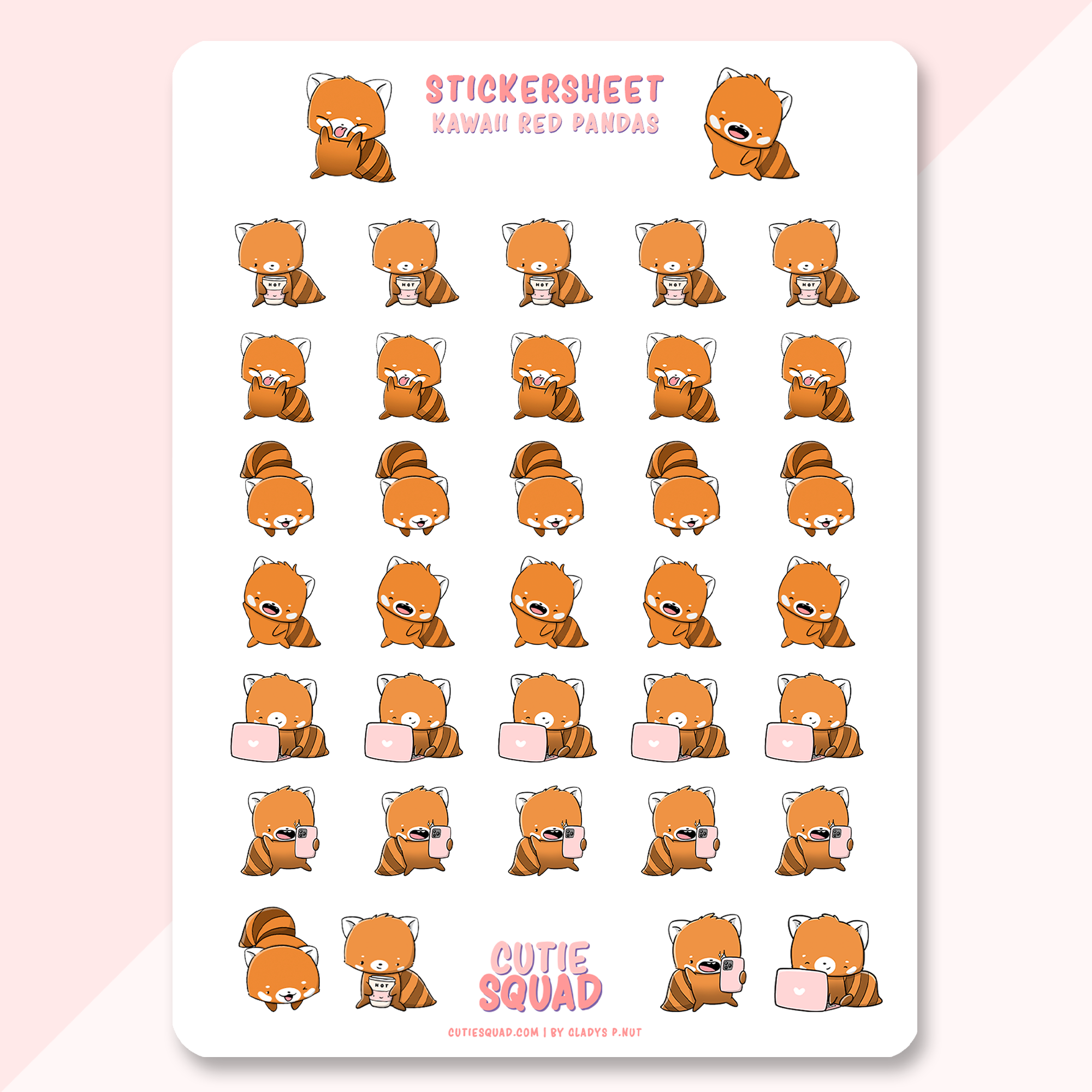 CutieSquad Stickervel - Kawaii Red Pandas