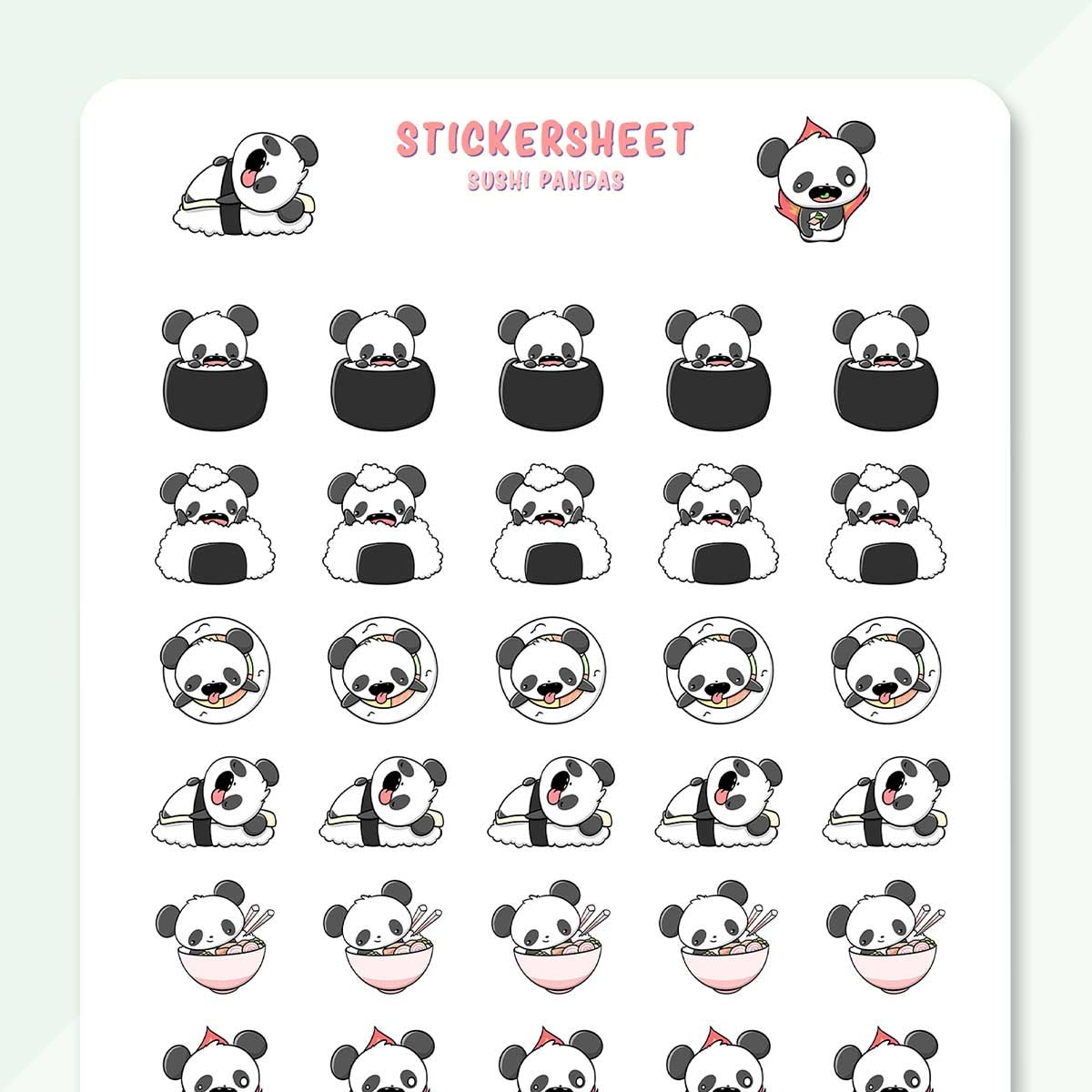 CutieSquad Stickervel - Sushi Pandas (LIMITED!)