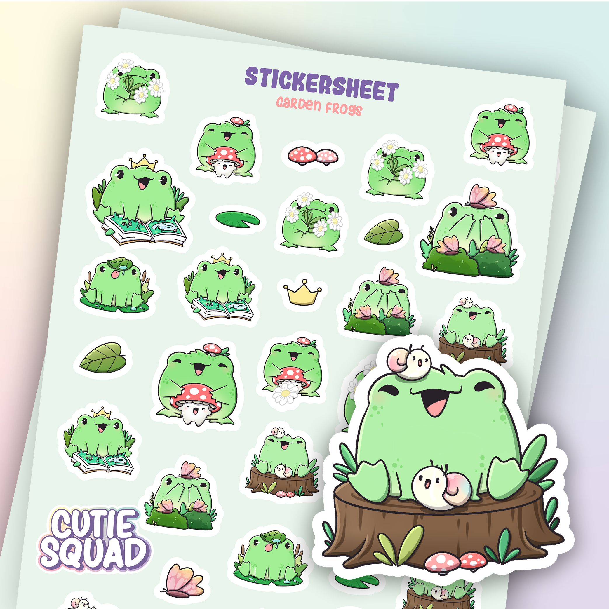 CutieSquad Stickervel Garden Frogs - 