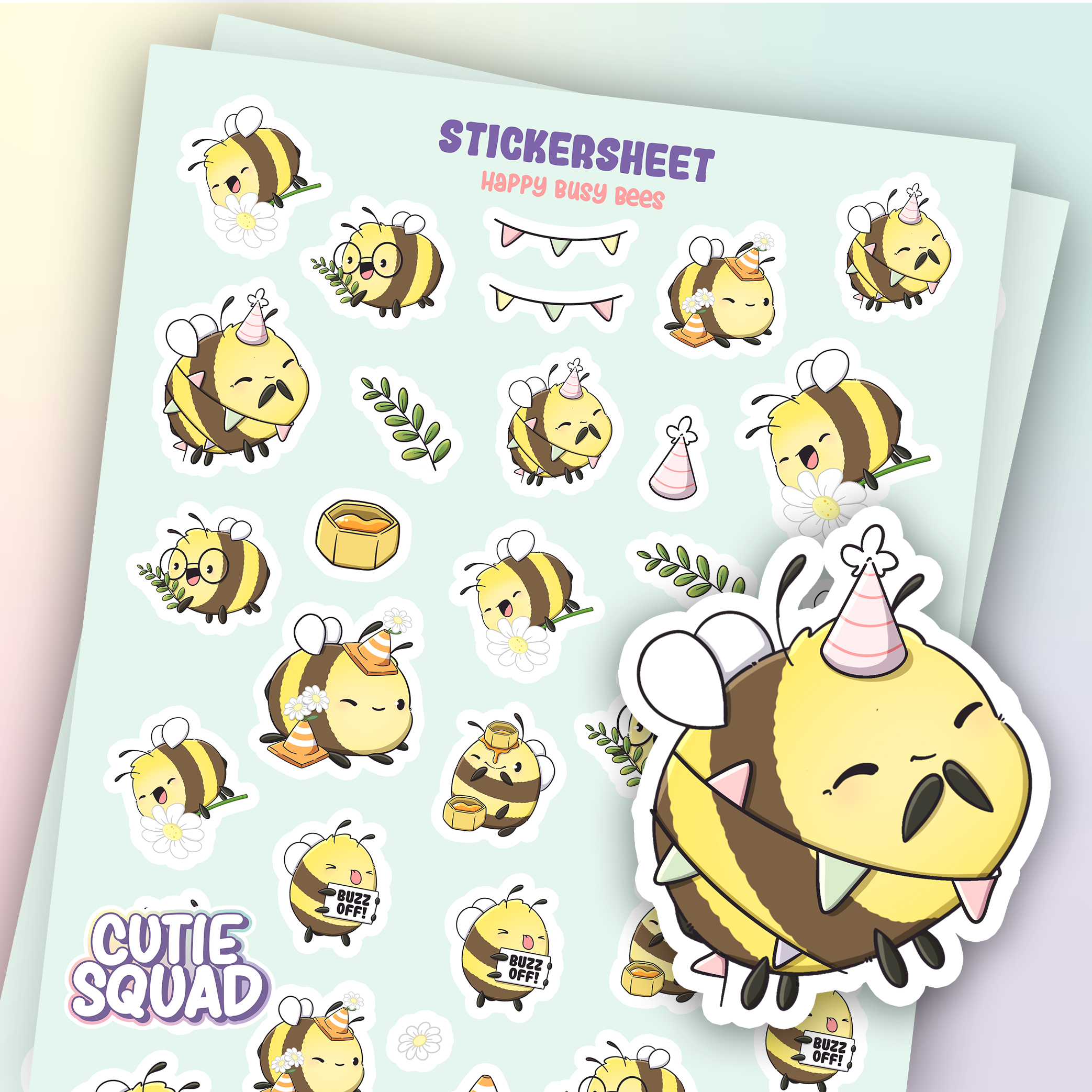 CutieSquad Stickervel Happy Busy Bees - 