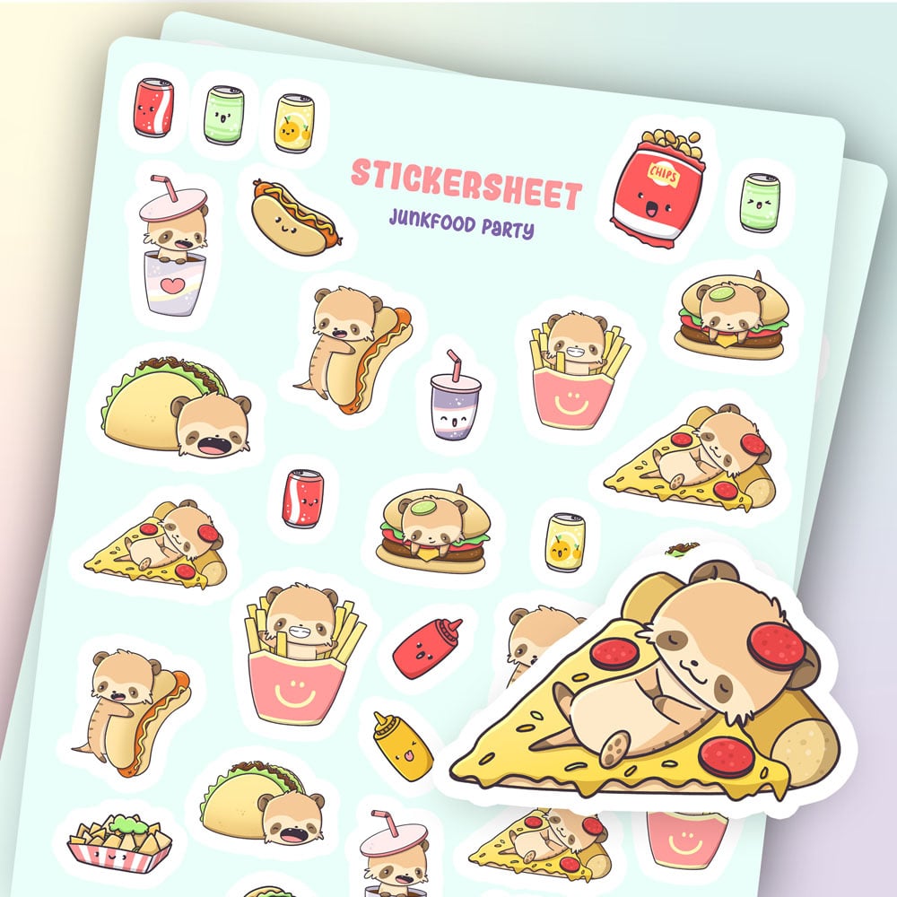 CutieSquad Stickervel Junkfood Party - 