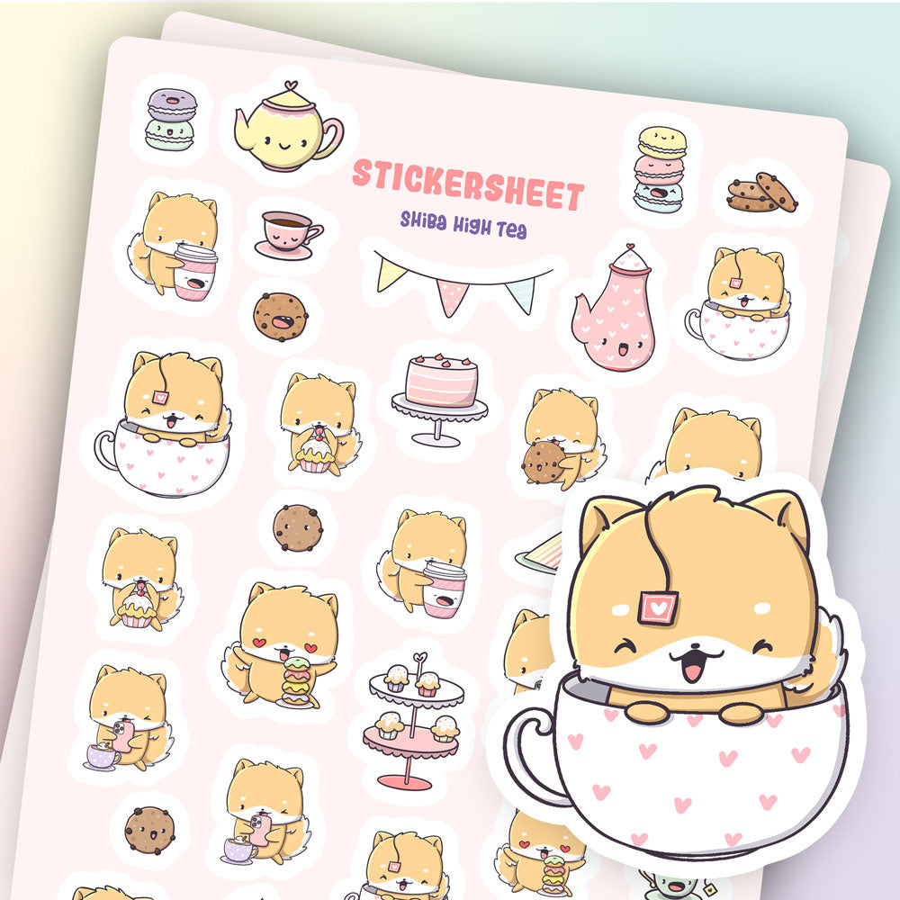 CutieSquad Stickervel - Shiba Hightea