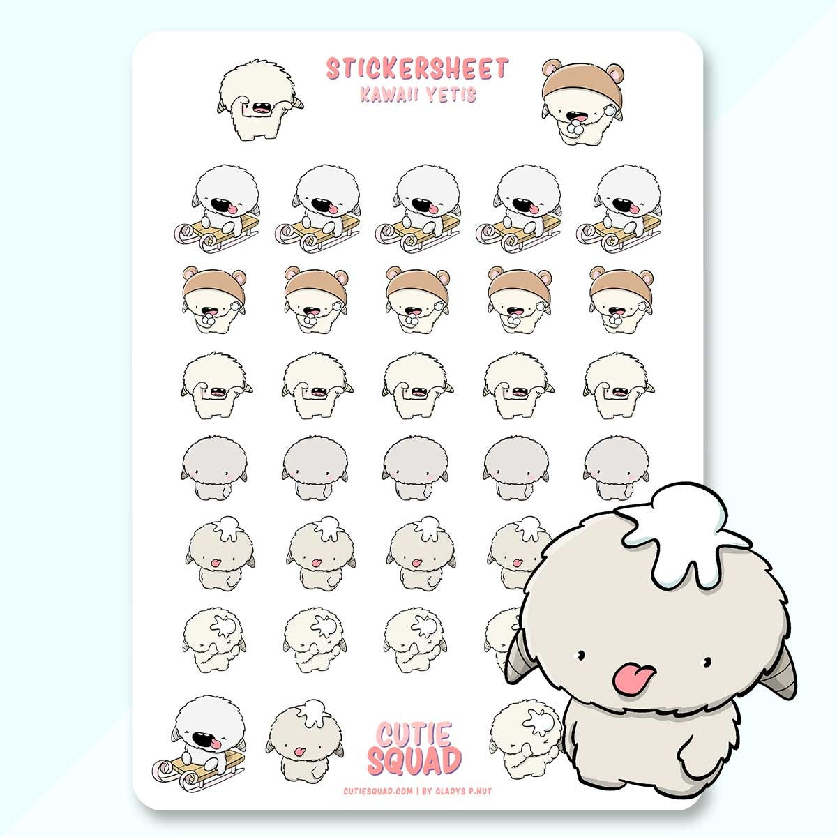 CutieSquad Stickervel - Yeti's