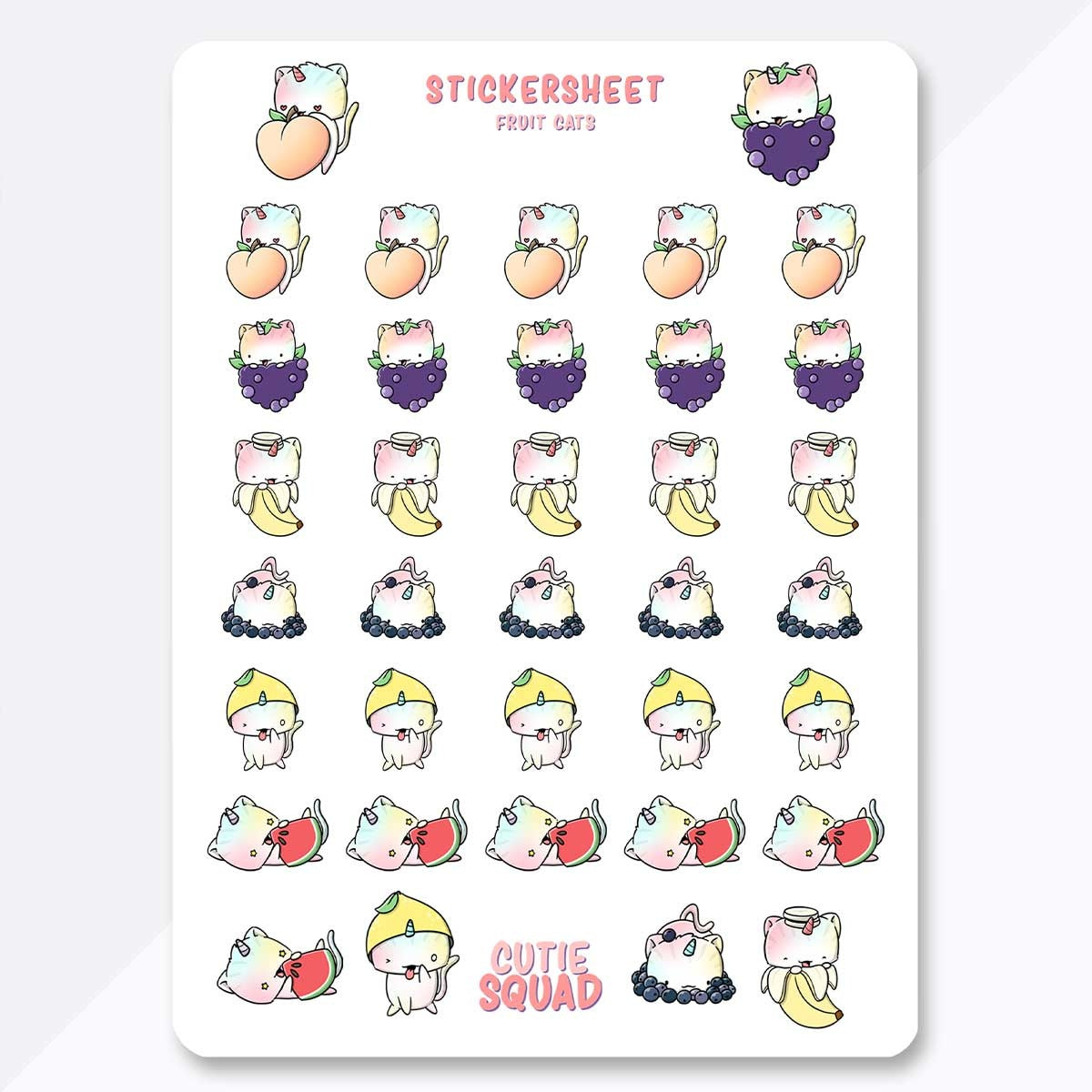 CutieSquad Stickervel - Fruit Cats (LIMITED!)