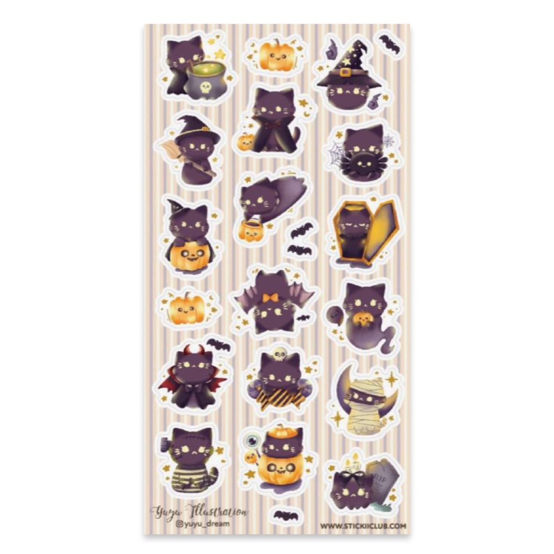 Stickii Stickervel - Halloween Black Cats