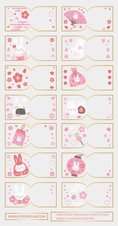 Stickii Stickervel Usagi Sakura Tabs - 