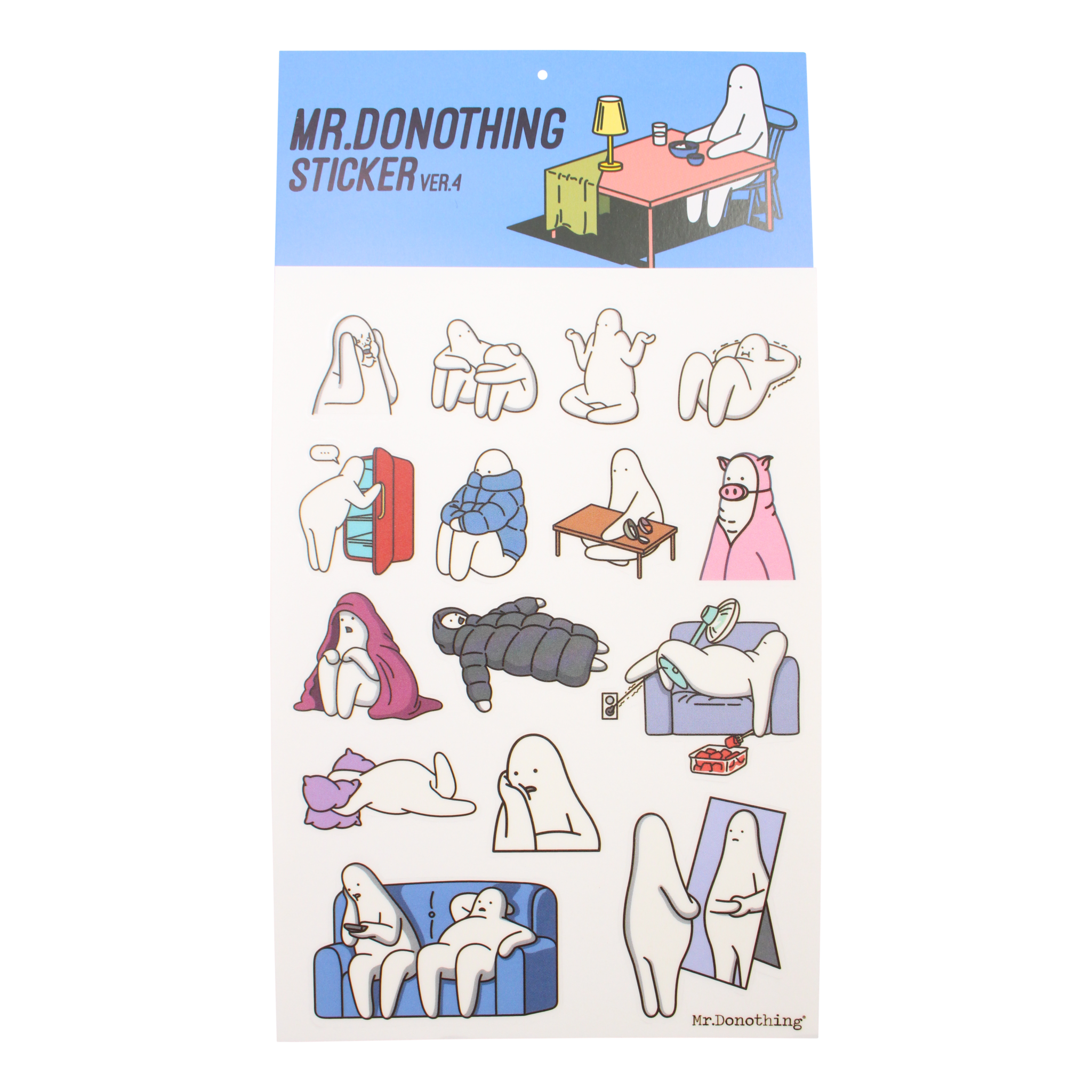 Mr.Donothing stickervel 4 Blue