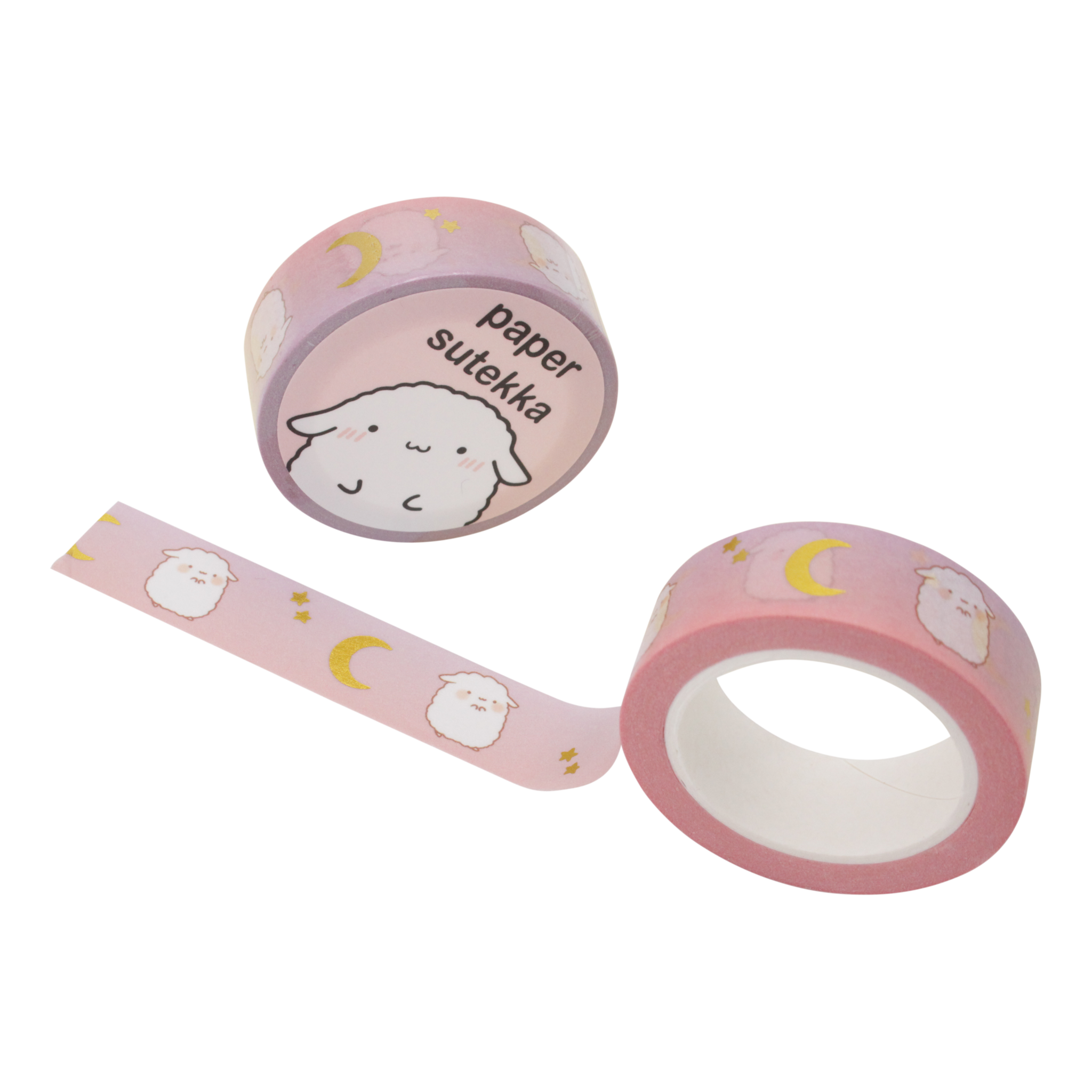 Paper Sutekka Washi Tape - Pink Moon Ombre - Gold Foil
