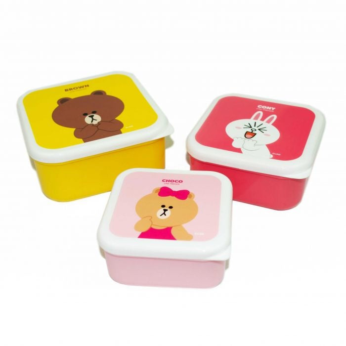 LINE FRIENDS driedelige set opbergdoosjes