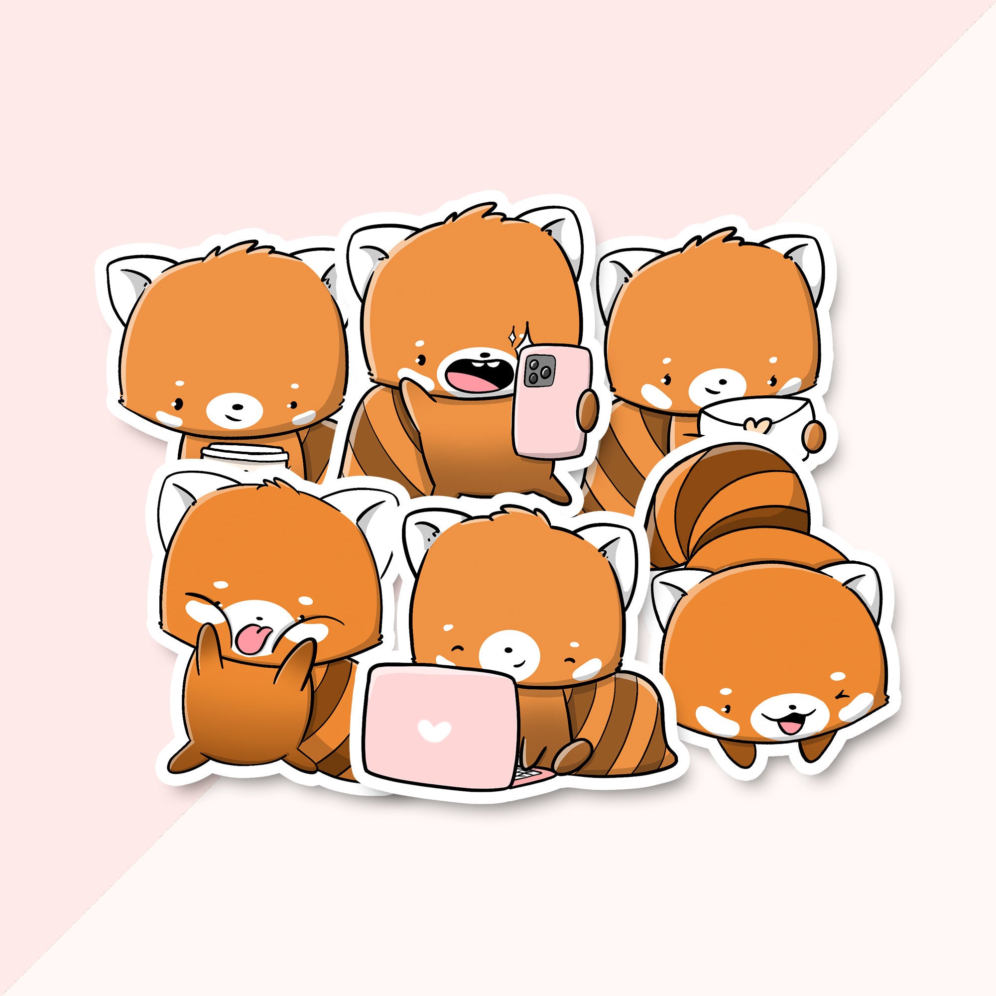 CutieSquad Stickerset - Kawaii Red Pandas