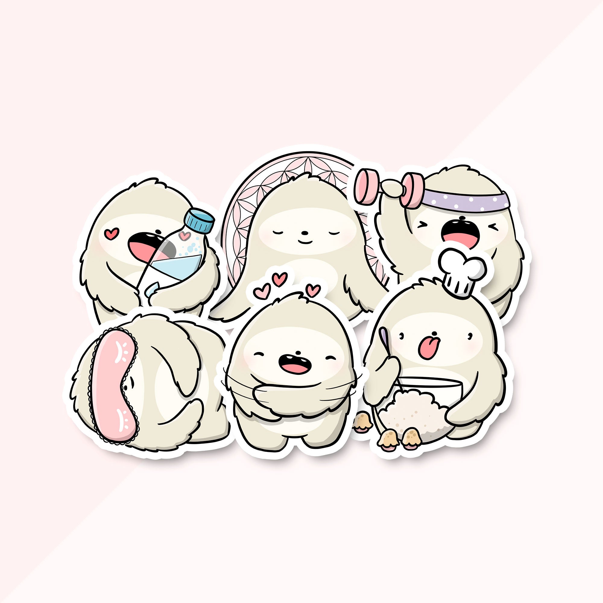 CutieSquad Stickerset - Selfcare Sloths (LIMITED!)