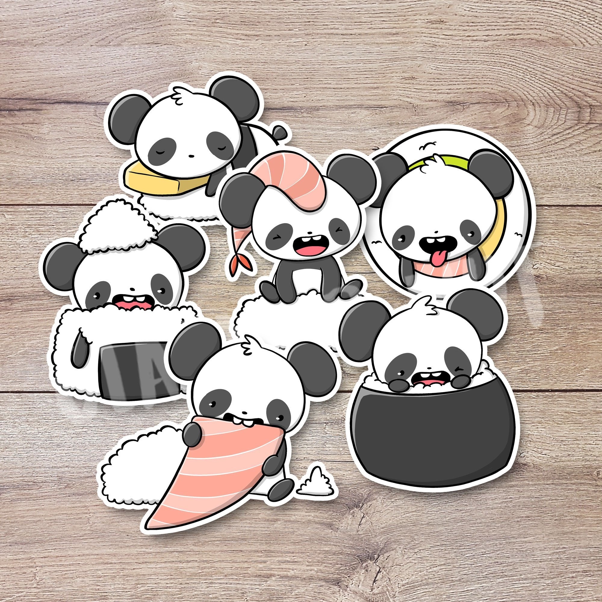 CutieSquad Stickerset - Pandas Sushi