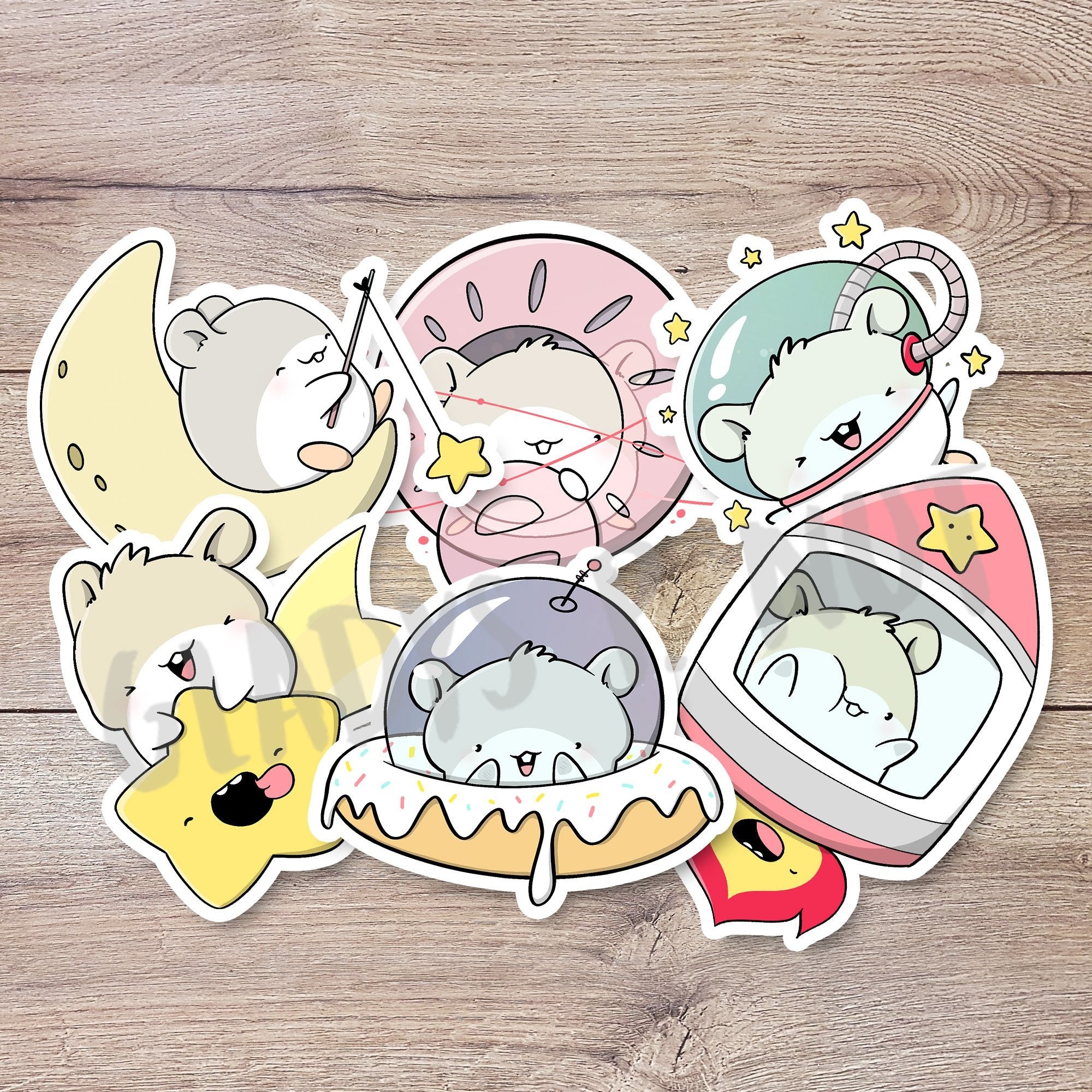 CutieSquad Stickerset - Hamsters in space