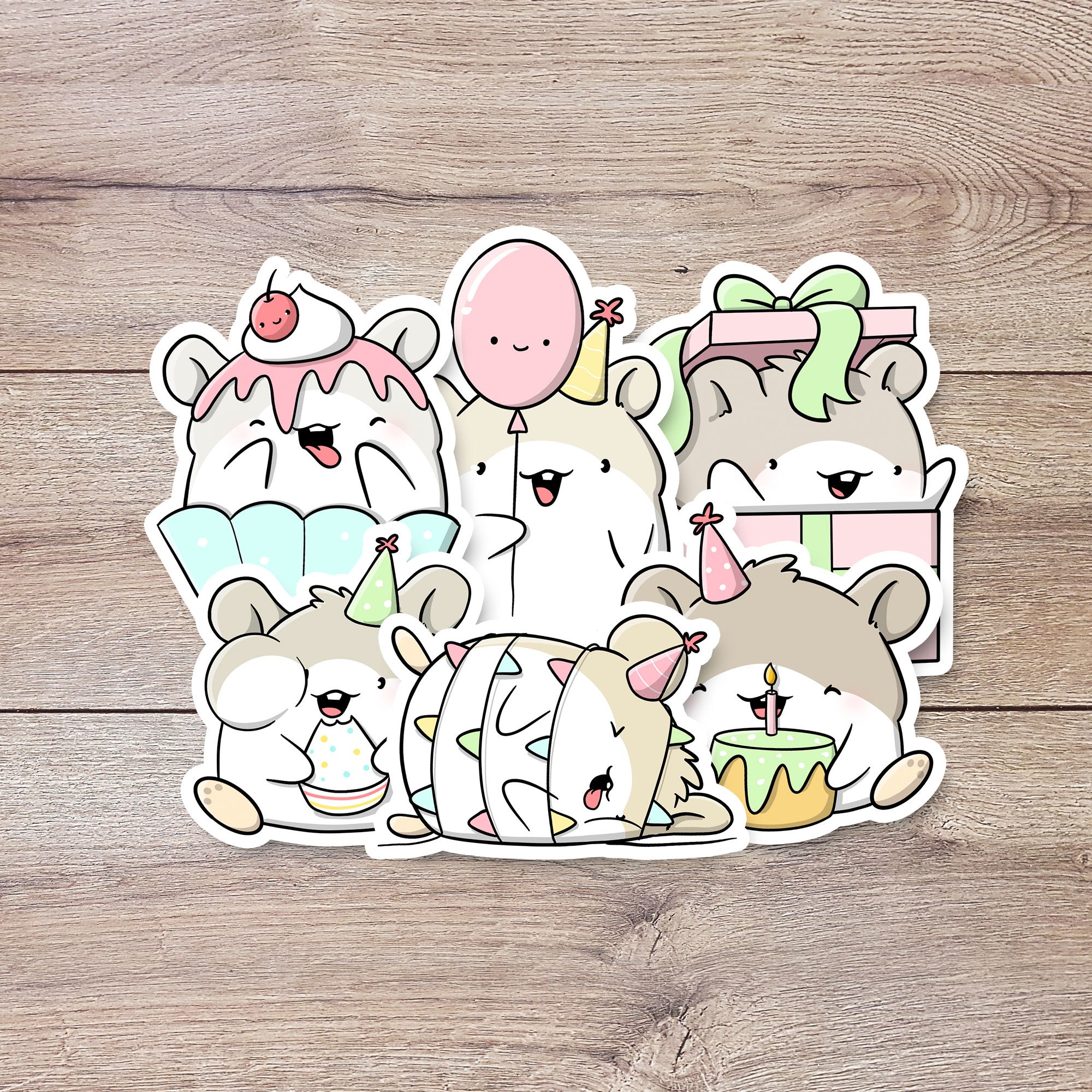 CutieSquad Stickerset - Birthday Hamsters