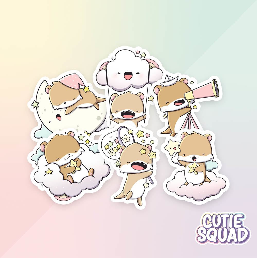 CutieSquad Stickerset Cloudy Otters - 
