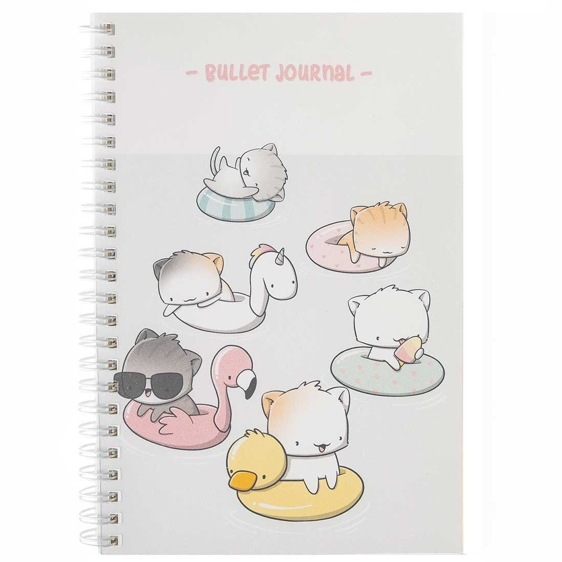 CutieSquad A5 Bullet Journal - Poolfloat cats